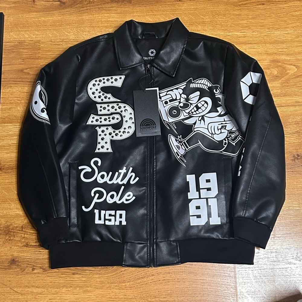 South Pole Black and White Studded Jacket